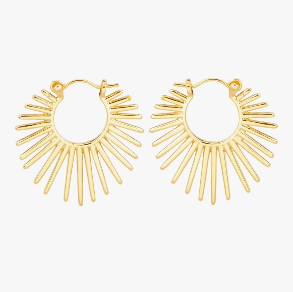 Radiant Gold Sunburst Earrings‎
